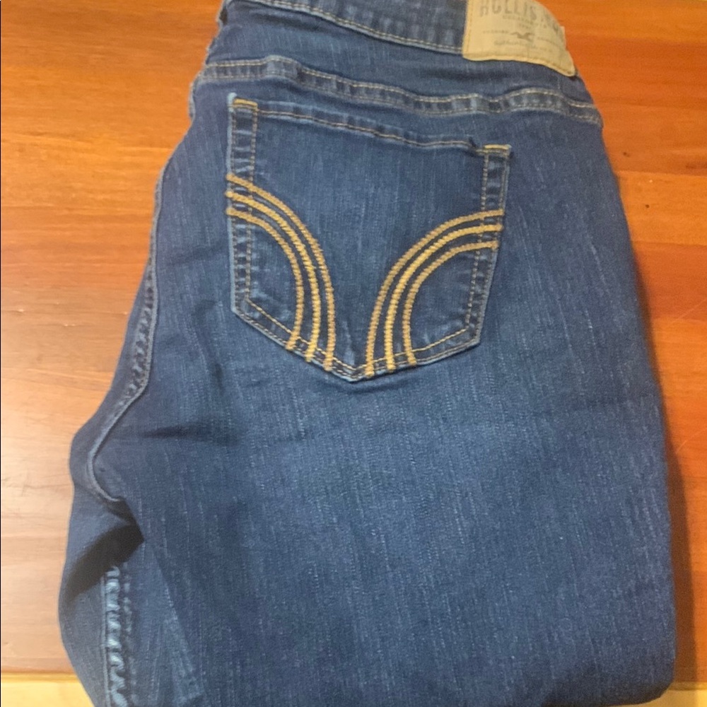 Hollister Blue Jeans Classic Denim with Curved Stitching